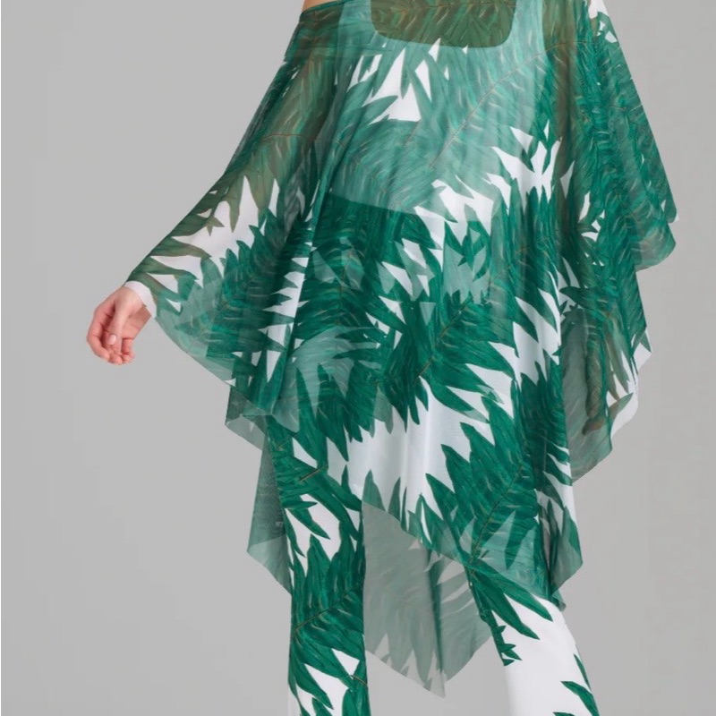 Artemisa Sheer Poncho In Queen Palm Top - Women